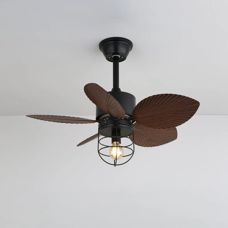 Industriële Plafondventilator met Verlichting 76cm - Kopermotor 6 Snelheden & Afstandsbediening | Sansoti