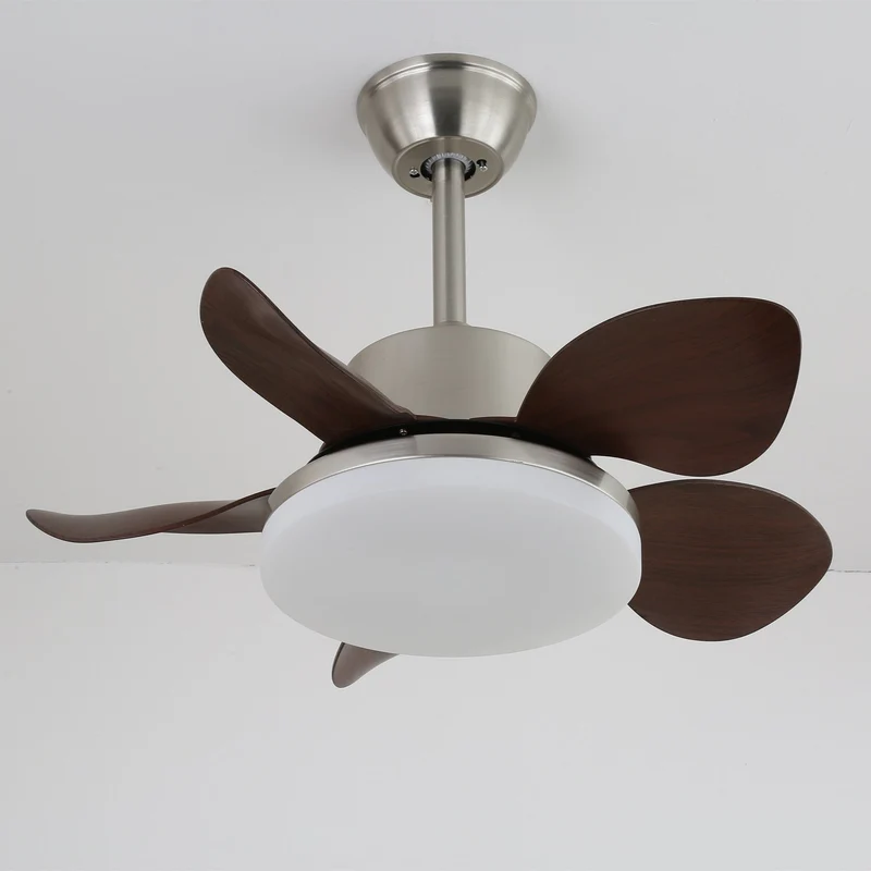 Plafondventilator Alenya met Houtlook en Geïntegreerde Verlichting Ø55cm 48W Grijsbruine Bladeren voor Alle Seizoenen | Sansoti