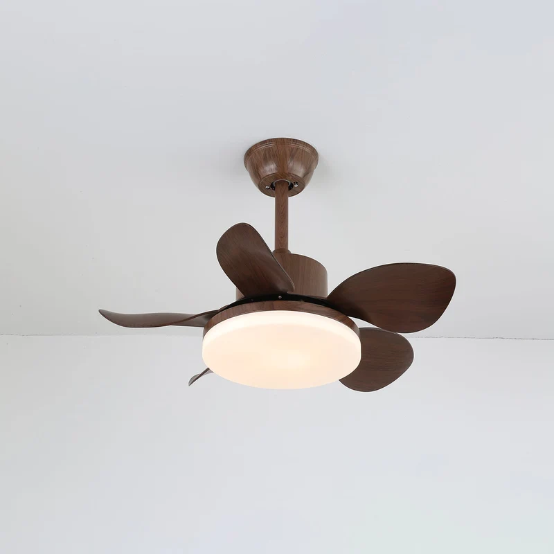Plafondventilator Alenya met Houtlook en Geïntegreerde Verlichting Ø55cm 48W Grijsbruine Bladeren voor Alle Seizoenen | Sansoti