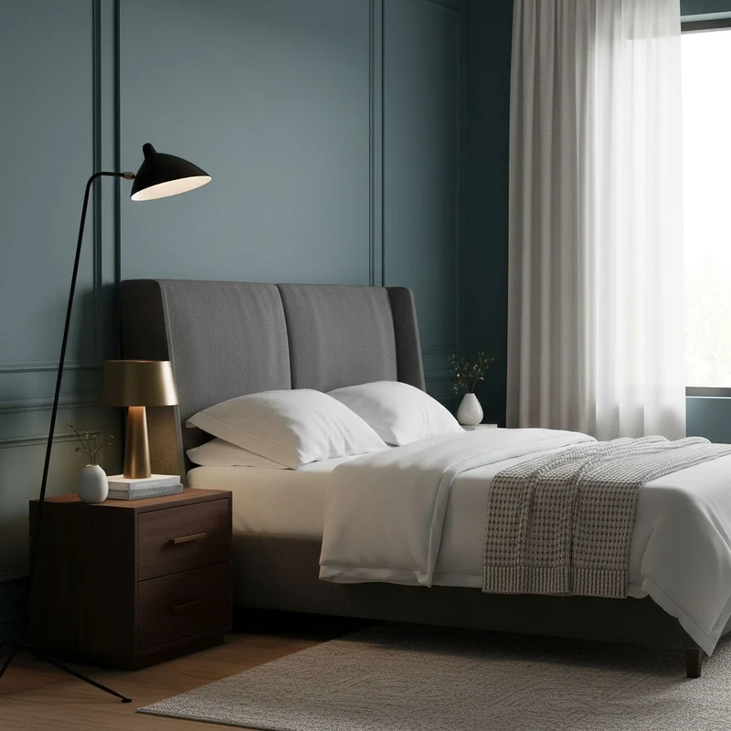 Industriële Vloerlamp Zwart Mat met Messing Accenten — Verstelbare Spot op Tripod Basis — E26/E27 fitting tot 40W — Scandinavisch Design voor Woonkamer & Leeshoek | Sansoti