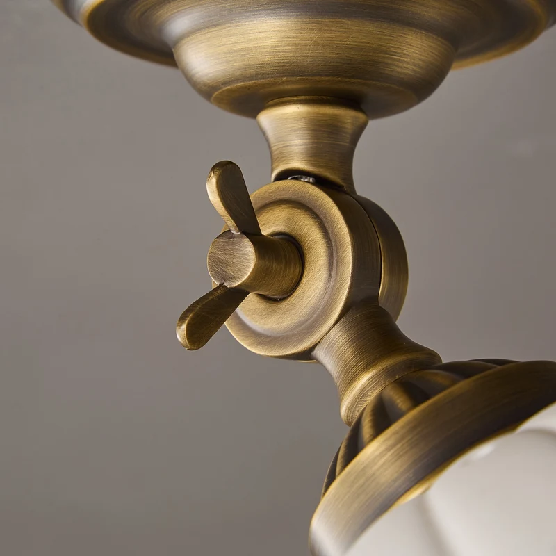Haylea Plafondlamp Keramiek & Messing – Klassieke Entree Eetkamer Verlichting ø 22 cm | Sansoti