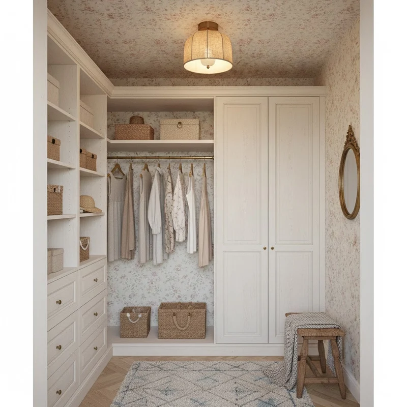 Linnen plafondlamp met gouden ijzeren frame rustiek design warm sfeerlicht voor slaapkamer woonkamer hal entree landelijk | Sansoti