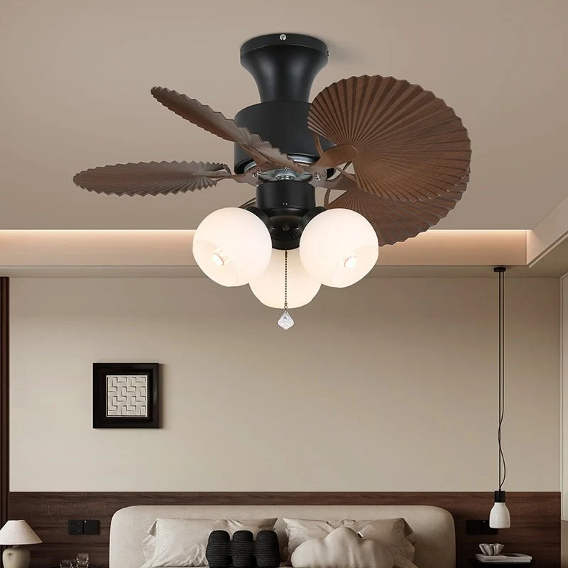Tropische Plafondventilator met Glazen Verlichting – Ø 81cm – 6 Snelheden & Afstandsbediening | Sansoti