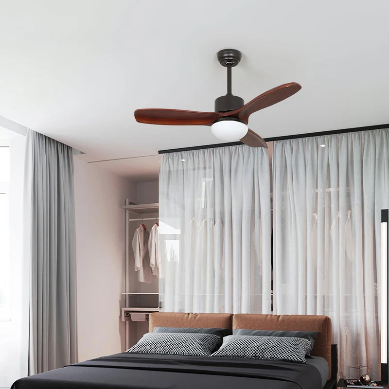 Scandinavische Plafondventilator met Verlichting Elegance Naturel – Vierkanten Houten Bladen met LED-Lamp & Afstandsbediening | Sansoti