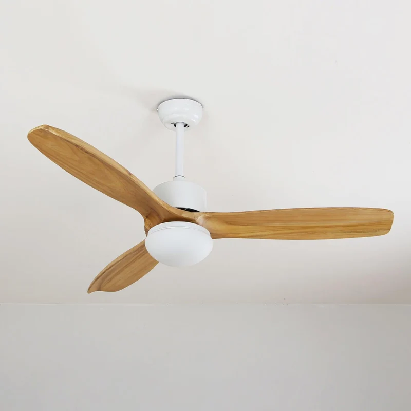 Scandinavische Plafondventilator met Verlichting Elegance Naturel – Vierkanten Houten Bladen met LED-Lamp & Afstandsbediening | Sansoti