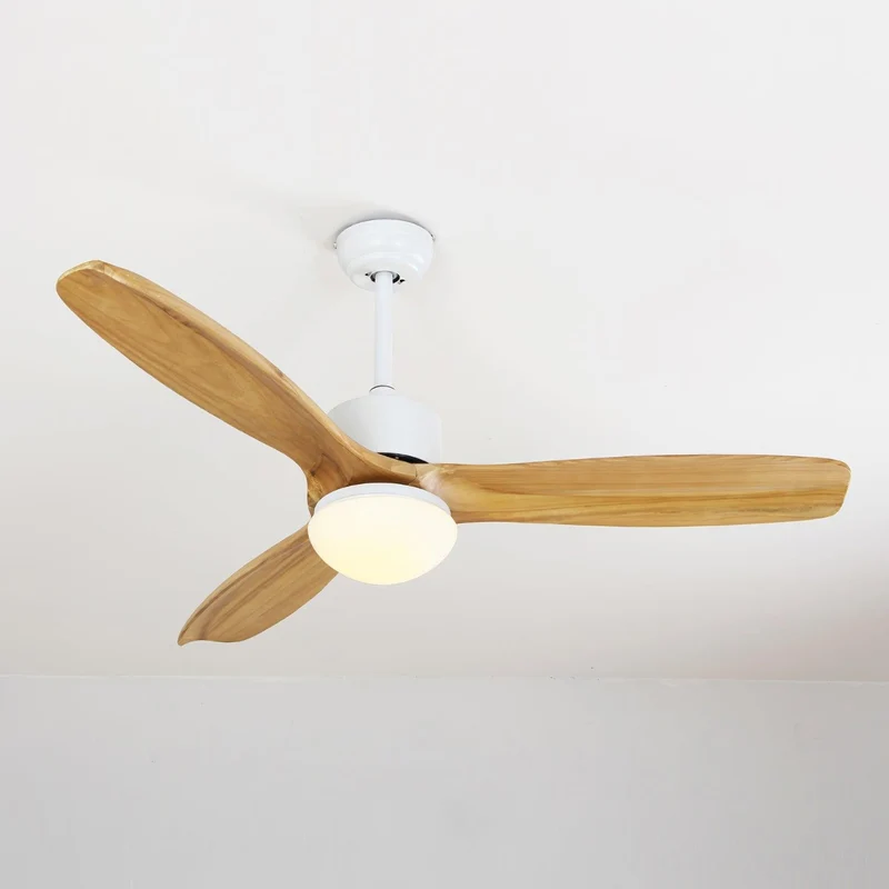 Scandinavische Plafondventilator met Verlichting Elegance Naturel – Vierkanten Houten Bladen met LED-Lamp & Afstandsbediening | Sansoti