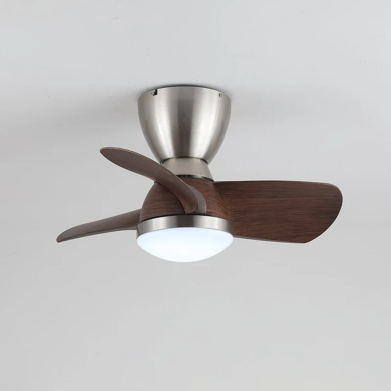 Plafondventilator met Verlichting Elora in Messing en Hout — Minimalistische Ventilator met LED Afstandsbediening | Sansoti