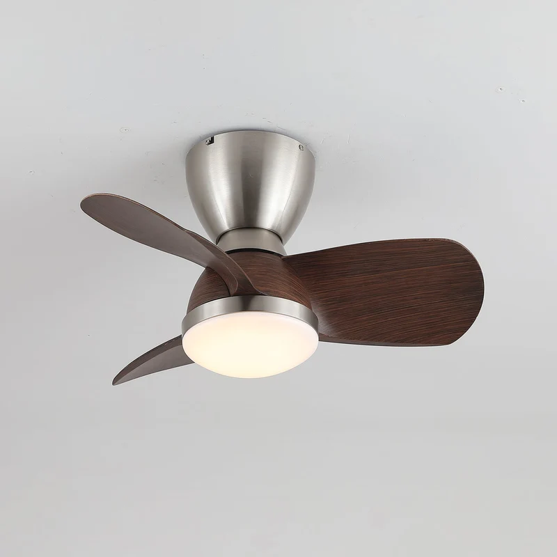 Plafondventilator met Verlichting Elora in Messing en Hout — Minimalistische Ventilator met LED Afstandsbediening | Sansoti