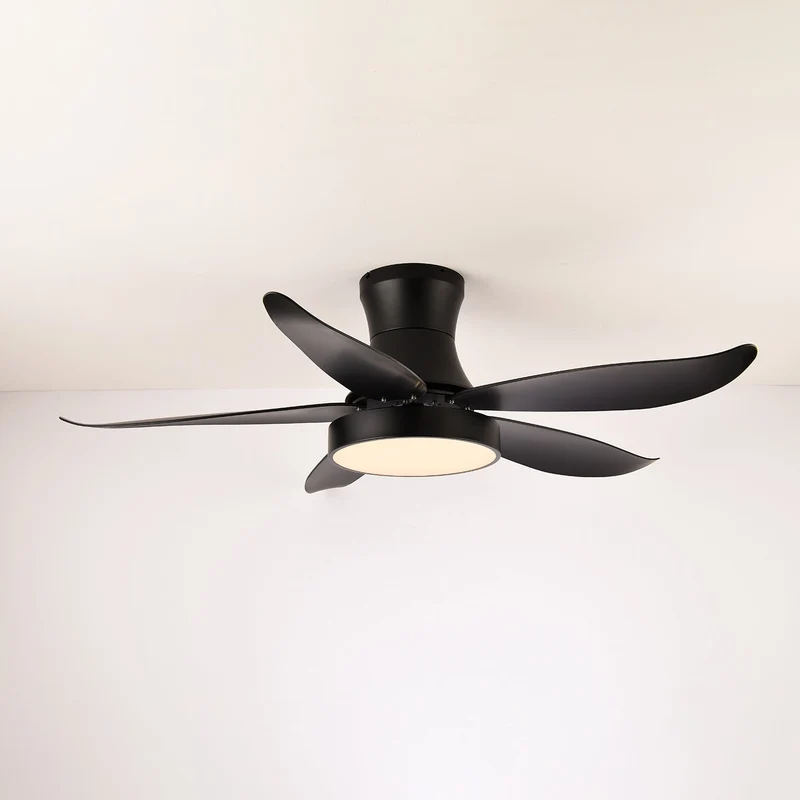Plafondventilator met Verlichting 132cm Modern Zwart Metaal Kunststof LED 24W Verstelbaar 6 Snelheden | Sansoti