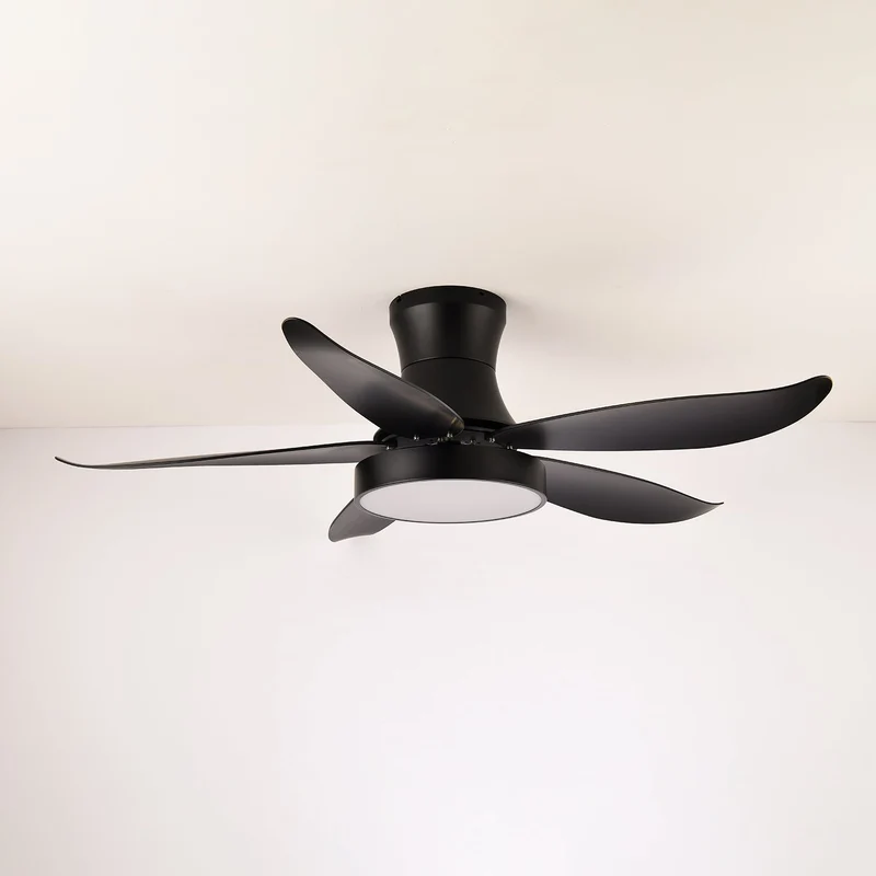 Plafondventilator met Verlichting 132cm Modern Zwart Metaal Kunststof LED 24W Verstelbaar 6 Snelheden | Sansoti