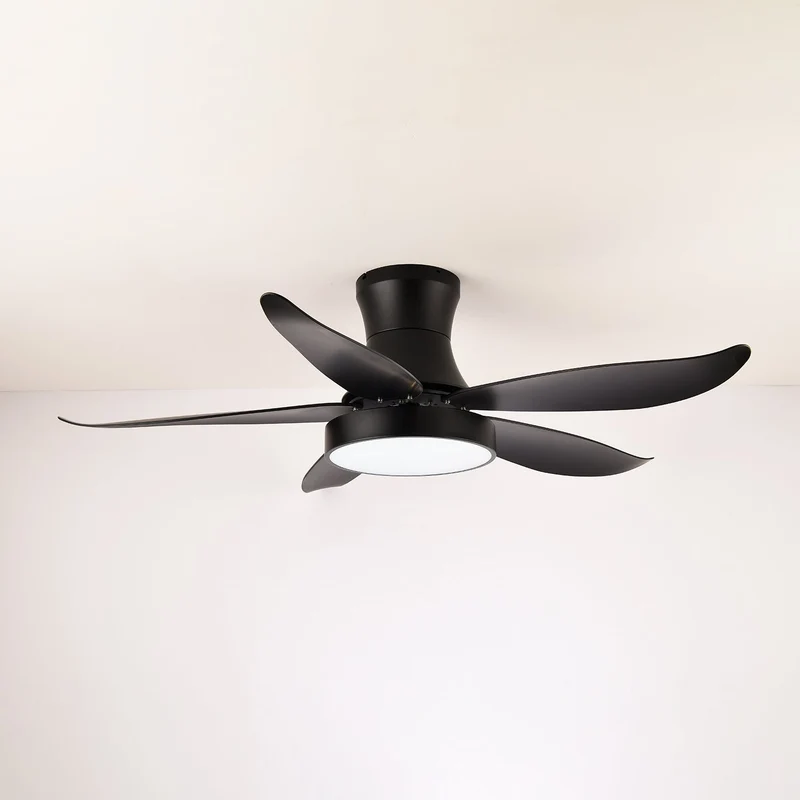Plafondventilator met Verlichting 132cm Modern Zwart Metaal Kunststof LED 24W Verstelbaar 6 Snelheden | Sansoti