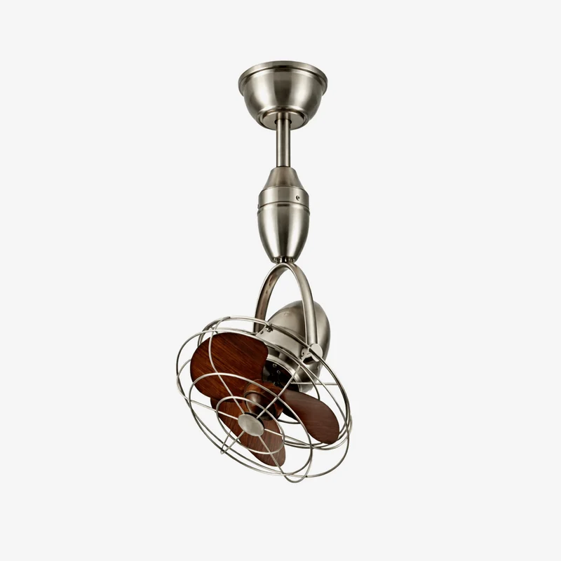 Klassieke Plafondventilator Winston Industrieel Design Ø30cm Verstelbare Kop met Afstandsbediening 6 Snelheden 35W Koper Motor | Sansoti