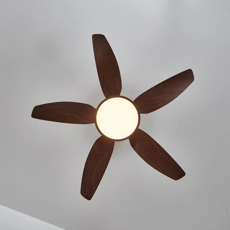 Moderne Plafondventilator met Verlichting Walnoot & Messing – Ø106cm/Ø122cm | Sansoti