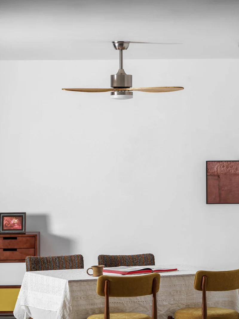 Plafondventilator met Geïntegreerde LED-verlichting – Dimmeerbaar & Verstelbaar – Stil & Energiebesparend | Sansoti
