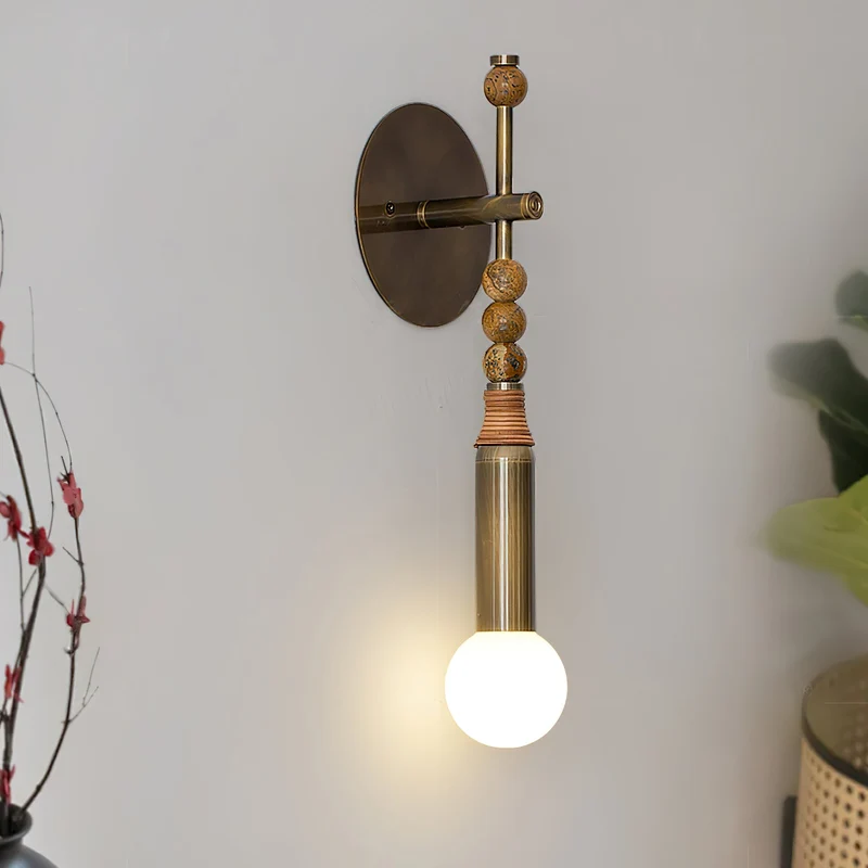 Toam Wandlamp Marmer Messing – Persepolis Geïnspireerd Design met Antique Brass Afwerking 18.9 en 27.6 inch | Sansoti