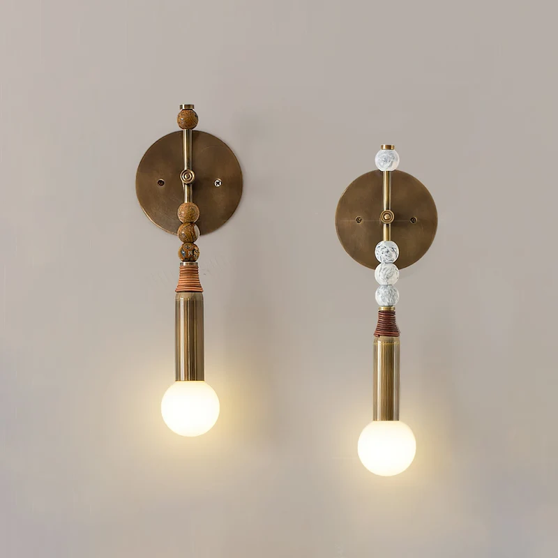 Toam Wandlamp Marmer Messing – Persepolis Geïnspireerd Design met Antique Brass Afwerking 18.9 en 27.6 inch | Sansoti