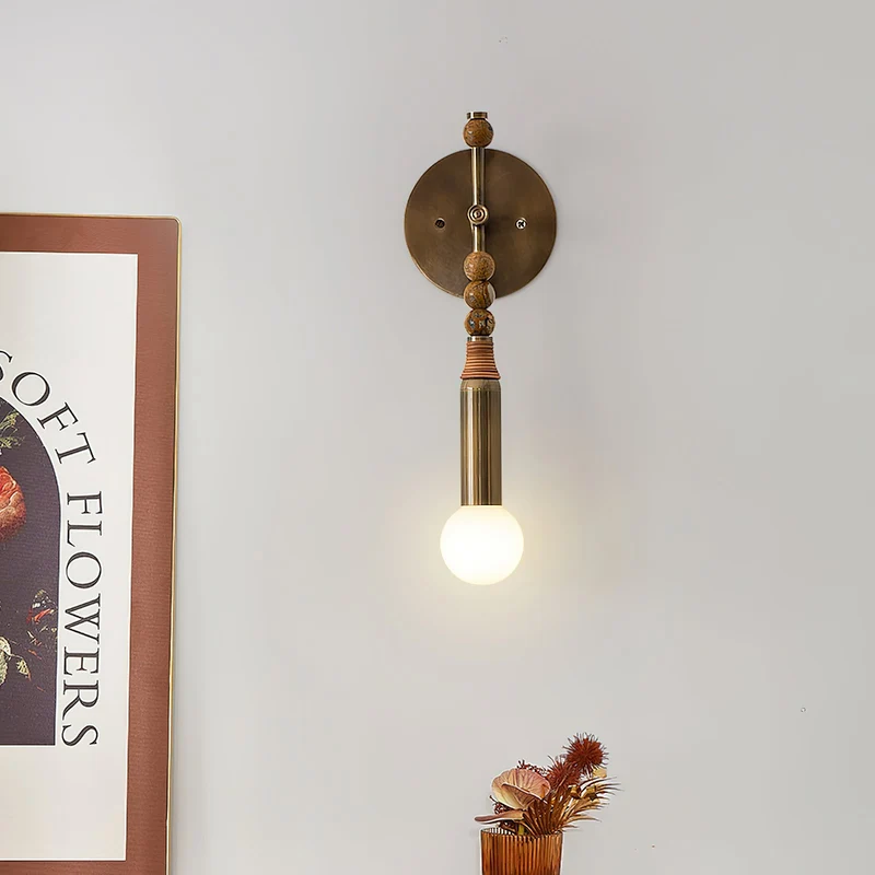 Toam Wandlamp Marmer Messing – Persepolis Geïnspireerd Design met Antique Brass Afwerking 18.9 en 27.6 inch | Sansoti