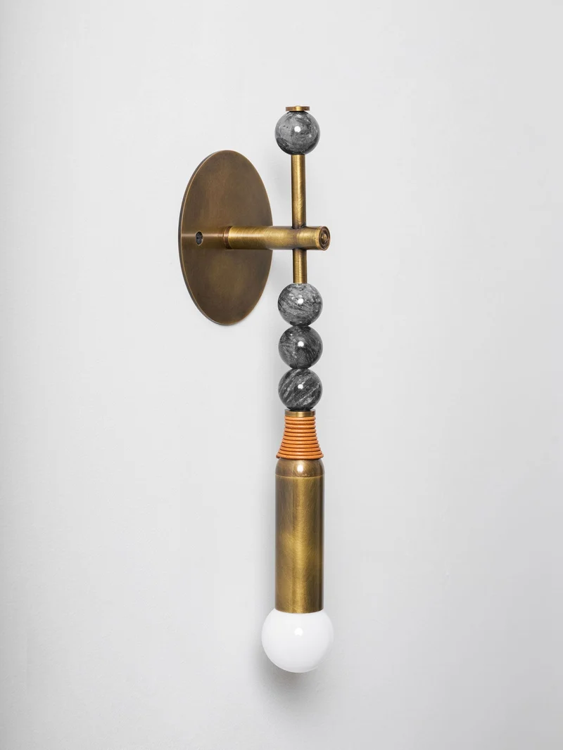 Toam Wandlamp Marmer Messing – Persepolis Geïnspireerd Design met Antique Brass Afwerking 18.9 en 27.6 inch | Sansoti