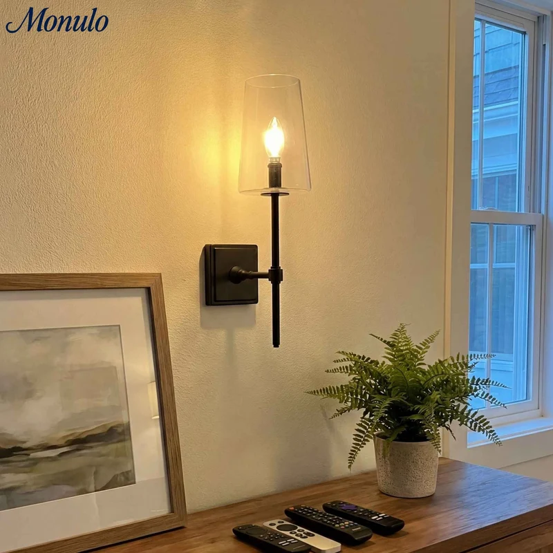 Glazen Wandlamp met Helder Glas – Enkelvoudige tot Drievoudige Configuratie – Elegante Badkamerverlichting | Sansoti
