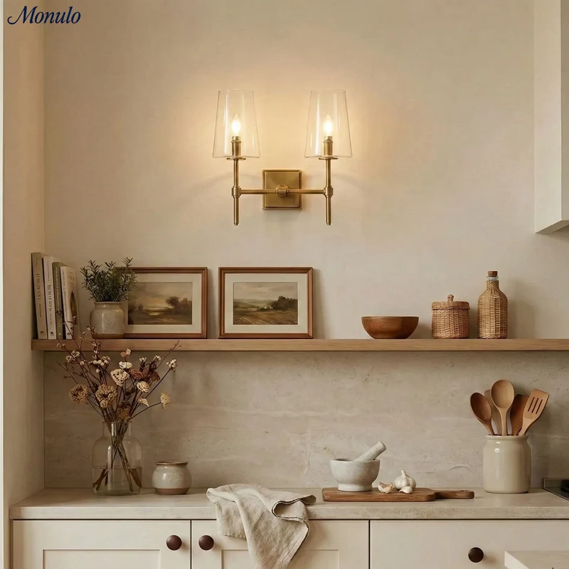 Glazen Wandlamp met Helder Glas – Enkelvoudige tot Drievoudige Configuratie – Elegante Badkamerverlichting | Sansoti