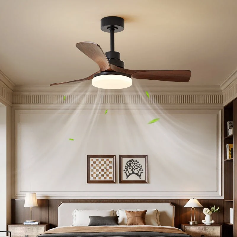 Moderne Plafondventilator met Verlichting – Stille Ventilator met LED 3 Snelheden – Dimbaar met Afstandsbediening | Sansoti