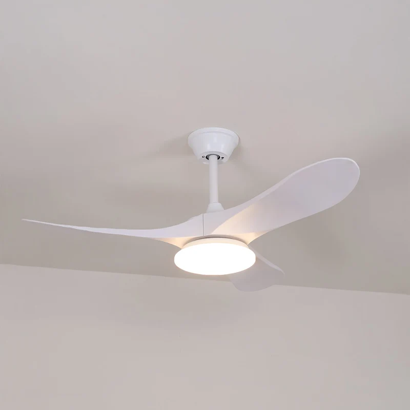 Plafondventilator met LED-verlichting — Modern design met houtnerf en 6 snelheden | Sansoti