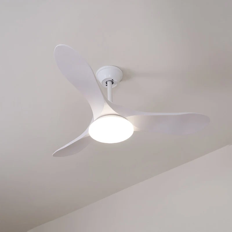 Plafondventilator met LED-verlichting — Modern design met houtnerf en 6 snelheden | Sansoti