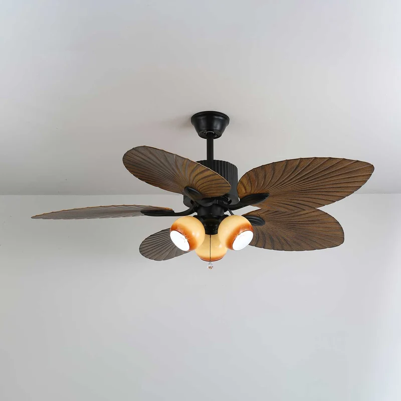 Plafondventilator Palm Whisper Vintage met Geïntegreerde Verlichting 132 cm | Sansoti