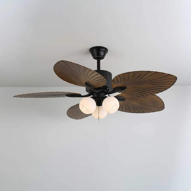 Plafondventilator Palm Whisper Vintage met Geïntegreerde Verlichting 132 cm | Sansoti