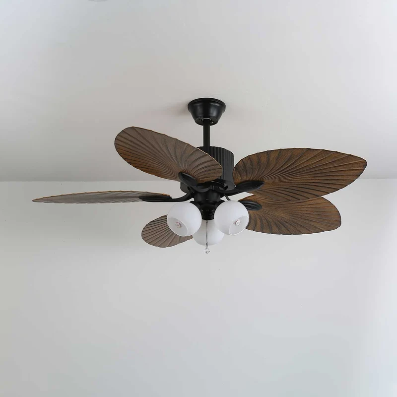 Plafondventilator Palm Whisper Vintage met Geïntegreerde Verlichting 132 cm | Sansoti
