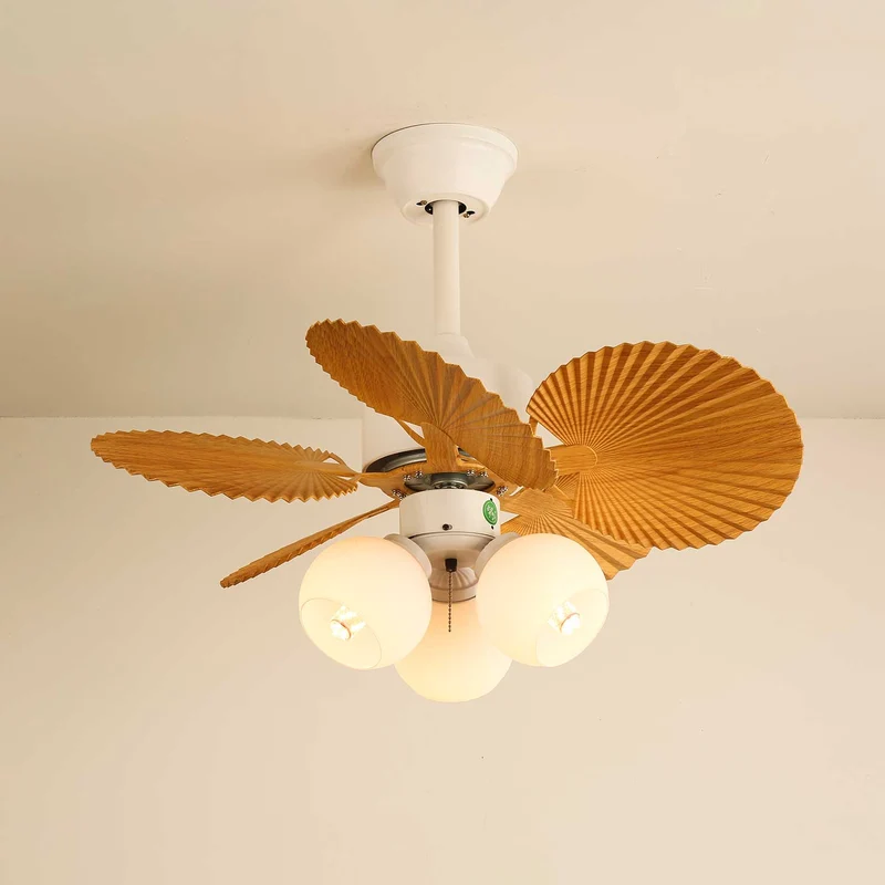 Vintage Plafondventilator Aurelia met Verlichting en Hout – Ø80×30cm 35W LED | Sansoti