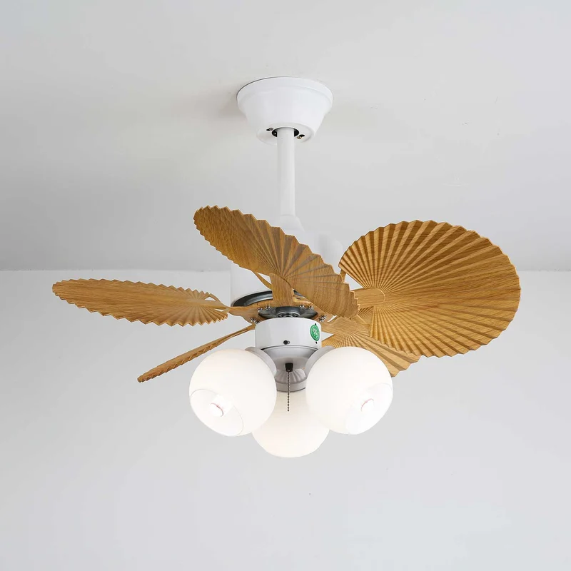 Vintage Plafondventilator Aurelia met Verlichting en Hout – Ø80×30cm 35W LED | Sansoti