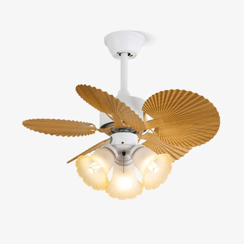 Vintage Plafondventilator Aurelia met Verlichting en Hout – Ø80×30cm 35W LED | Sansoti