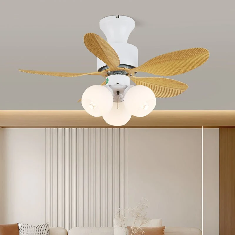 Plafondventilator met gekleurd glaslicht – Ø76cm dimbaar – 6 snelheden incl. afstandsbediening – stille motor – modern design voor woonkamer slaapkamer | Sansoti