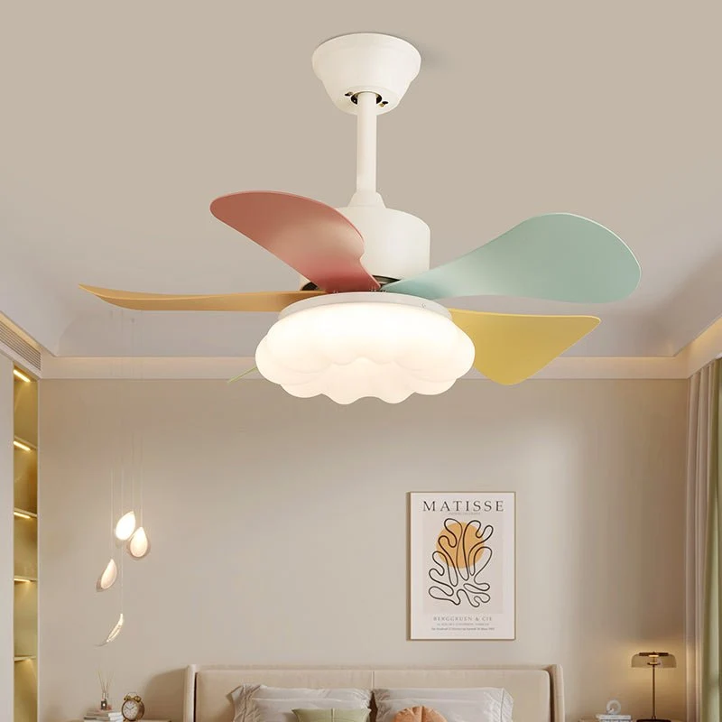 Plafondventilator met gekleurd glaslicht – Ø76cm dimbaar – 6 snelheden incl. afstandsbediening – stille motor – modern design voor woonkamer slaapkamer | Sansoti