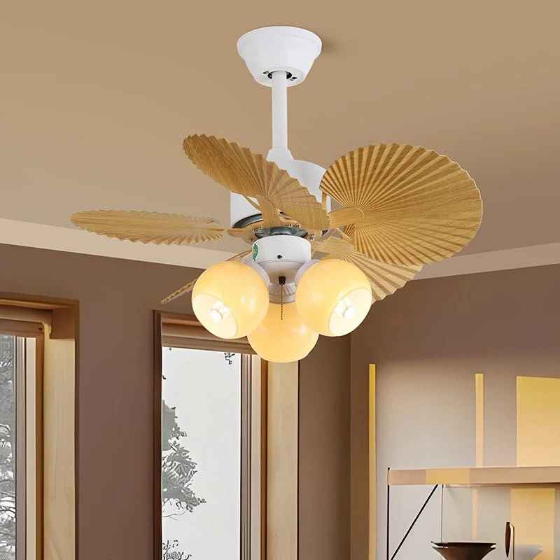Plafondventilator met gekleurd glaslicht – Ø76cm dimbaar – 6 snelheden incl. afstandsbediening – stille motor – modern design voor woonkamer slaapkamer | Sansoti