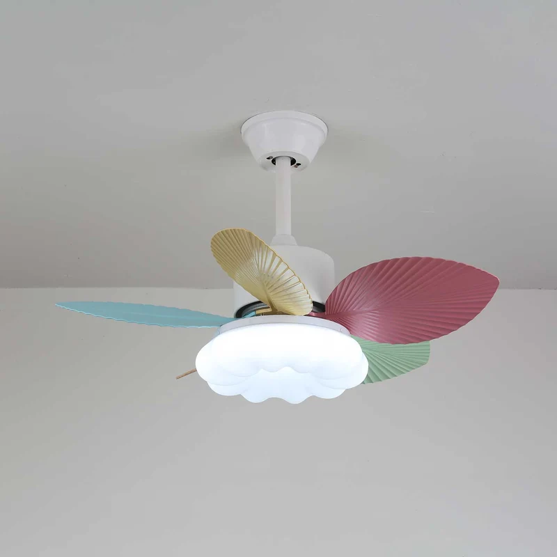 Plafondventilator met gekleurd glaslicht – Ø76cm dimbaar – 6 snelheden incl. afstandsbediening – stille motor – modern design voor woonkamer slaapkamer | Sansoti