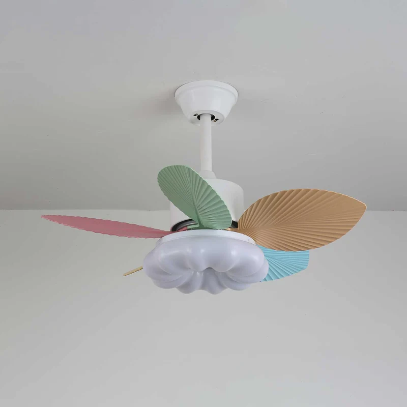 Plafondventilator met gekleurd glaslicht – Ø76cm dimbaar – 6 snelheden incl. afstandsbediening – stille motor – modern design voor woonkamer slaapkamer | Sansoti