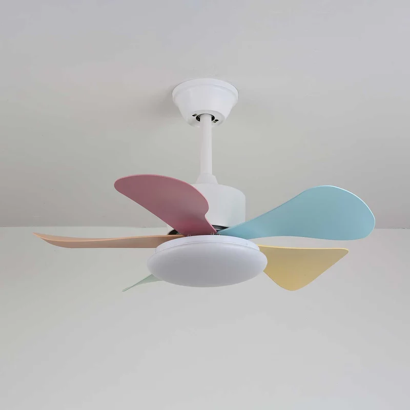 Plafondventilator met gekleurd glaslicht – Ø76cm dimbaar – 6 snelheden incl. afstandsbediening – stille motor – modern design voor woonkamer slaapkamer | Sansoti