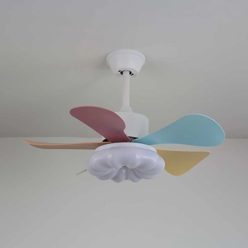 Plafondventilator met gekleurd glaslicht – Ø76cm dimbaar – 6 snelheden incl. afstandsbediening – stille motor – modern design voor woonkamer slaapkamer | Sansoti