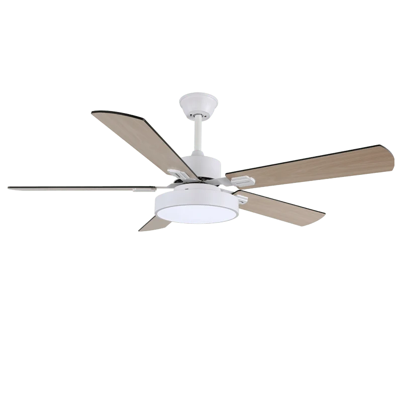 Moderne Plafondventilator met Houten Bladen & Geïntegreerde LED-Verlichting – Ø107 cm, Afstandsbediening, 6 Snelheden, Verstelbaar Vermogen | Sansoti