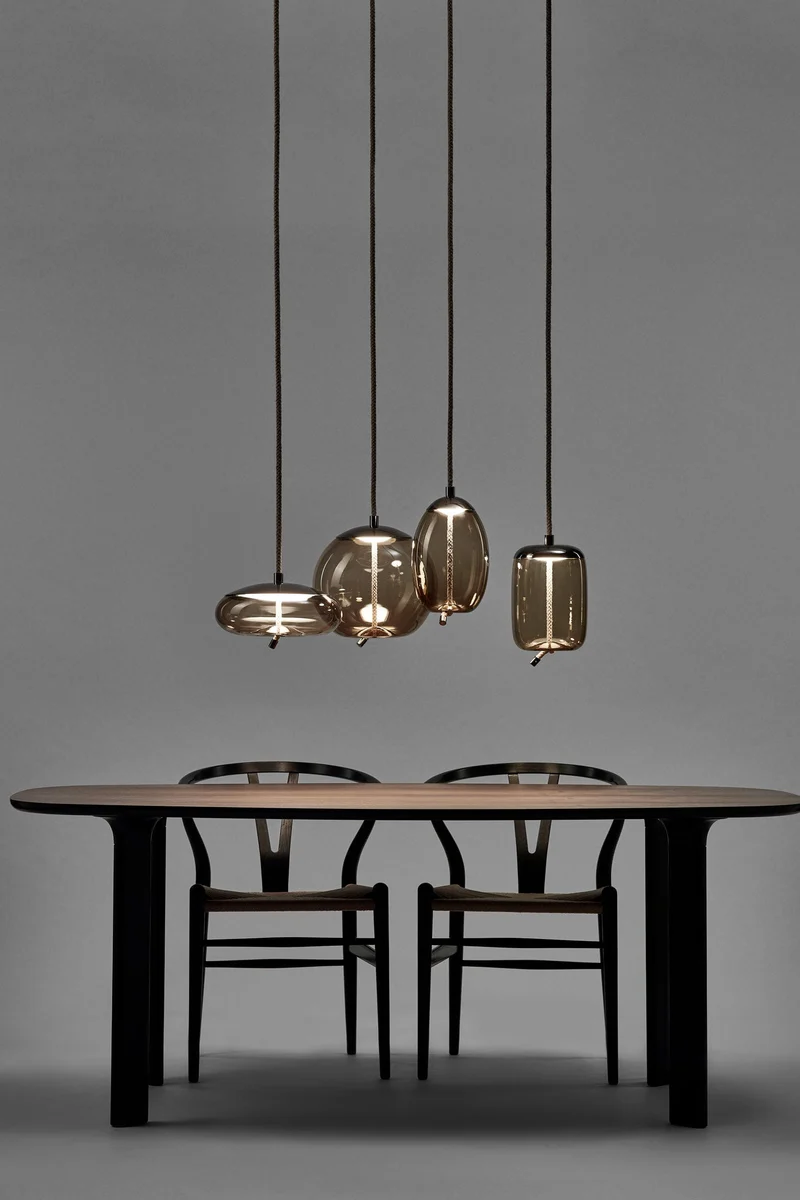 Handgeblazen Glazen Hanglamp Modern Design – Glas en Metaal – Instelbare Kabel 150cm – Geïntegreerde LED – 4 Modellen & Kleuropties | Sansoti