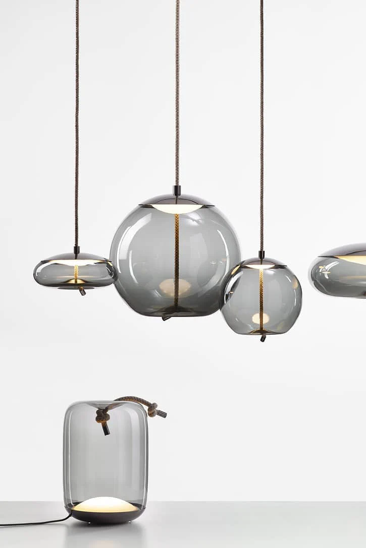 Handgeblazen Glazen Hanglamp Modern Design – Glas en Metaal – Instelbare Kabel 150cm – Geïntegreerde LED – 4 Modellen & Kleuropties | Sansoti