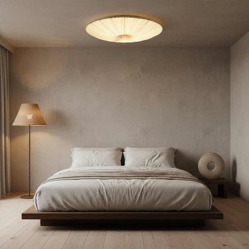 Tassel Plafondlamp Kwastjesdetail Beige Stof IJzer Warm Diffuus Licht Moderne Flush Mount Eetkamer Slaapkamer Entree | Sansoti