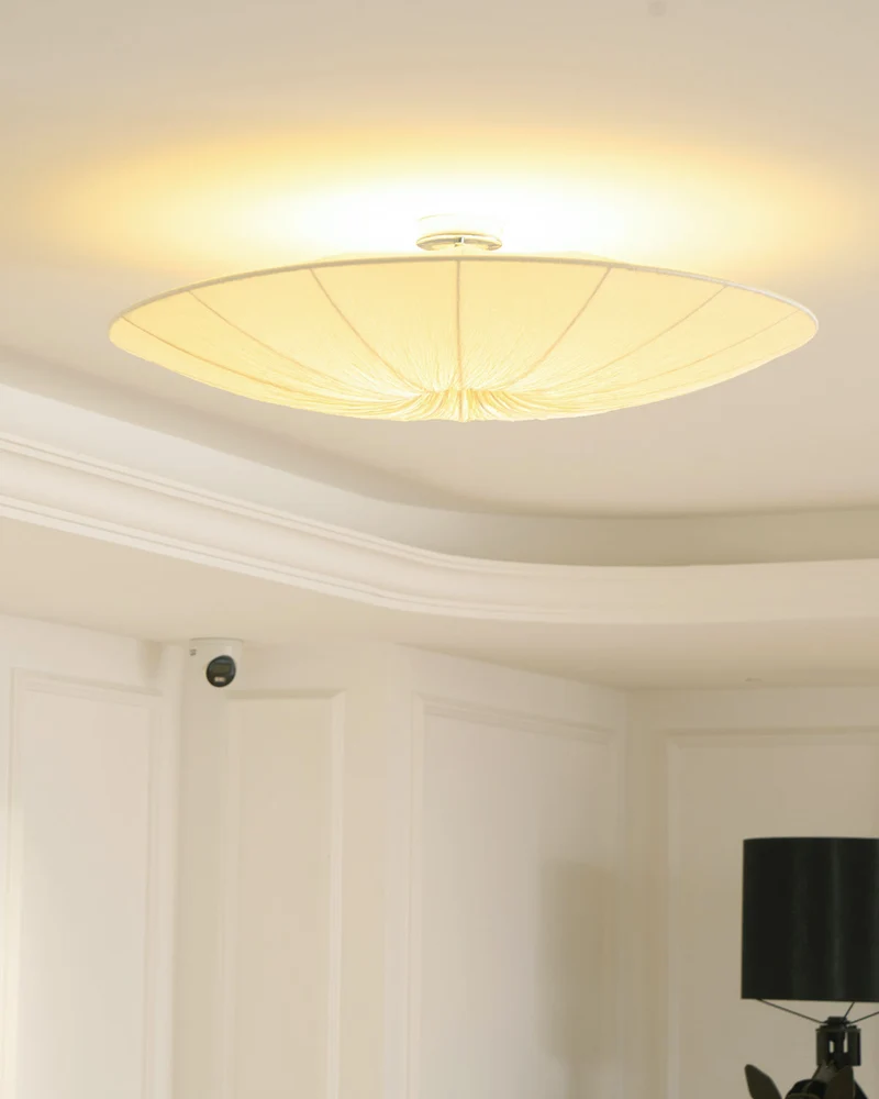 Tassel Plafondlamp Kwastjesdetail Beige Stof IJzer Warm Diffuus Licht Moderne Flush Mount Eetkamer Slaapkamer Entree | Sansoti