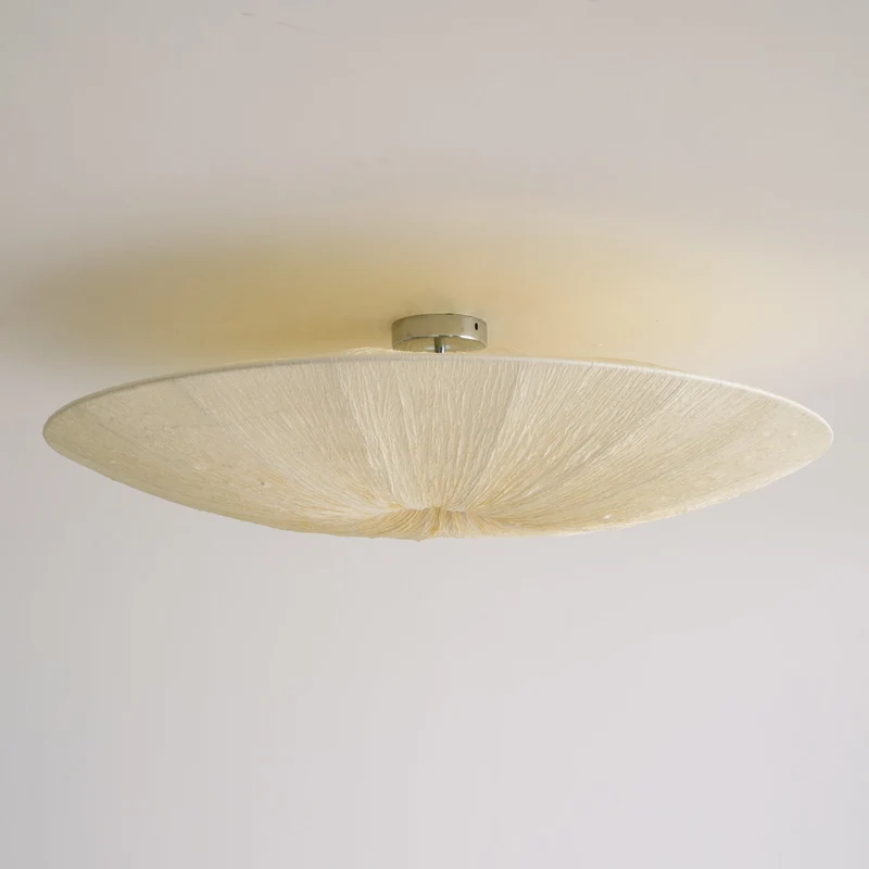 Tassel Plafondlamp Kwastjesdetail Beige Stof IJzer Warm Diffuus Licht Moderne Flush Mount Eetkamer Slaapkamer Entree | Sansoti