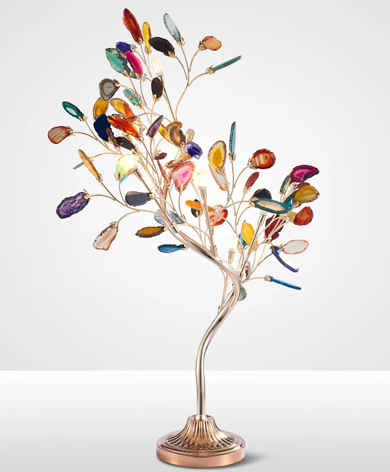 Agaat Kroonluchter – Natuursteen Hanglamp met Rozégouden Frame voor Hoge Ruimtes – Ø 65 cm & Ø 85 cm | Sansoti