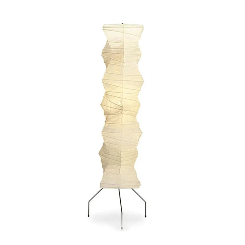 Japanse Washi Vloerlamp Centipede 190 cm Zwart IJzer Handgemaakt Mulberry Papier Ambient Verlichting 1951 Gifu Design | Sansoti