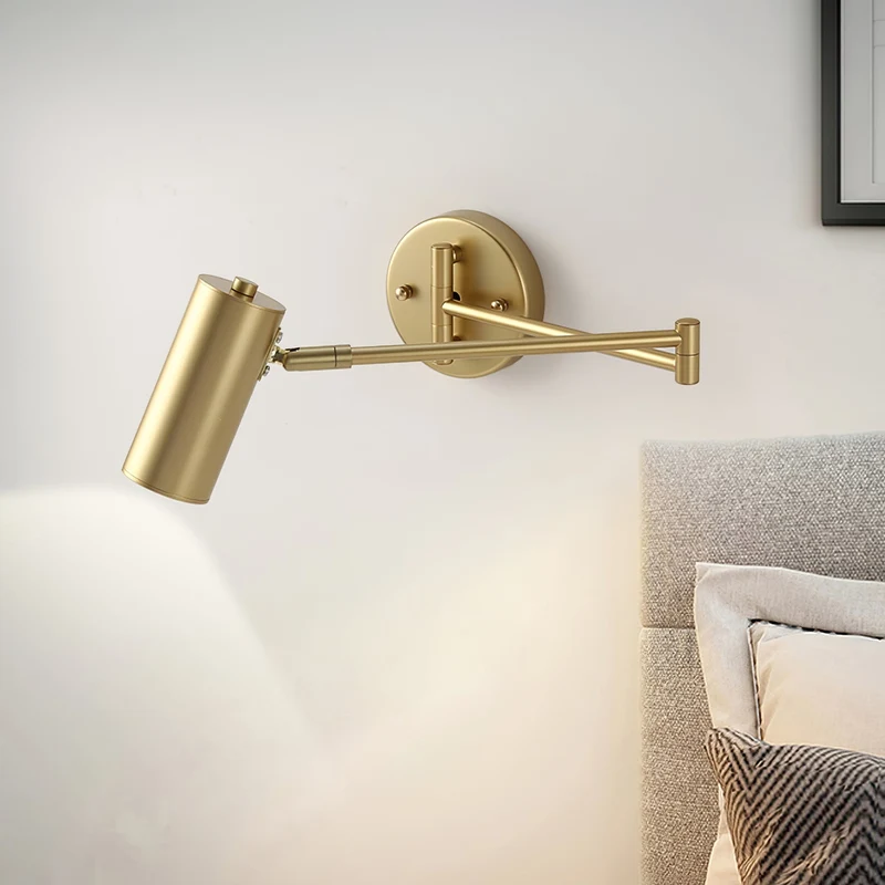 Verstelbare Wandlamp met Zwenkarm – Industrieel Metaal IJzer – 180° Draaibaar – Leeslamp Slaapkamer Nachtkastje | Sansoti