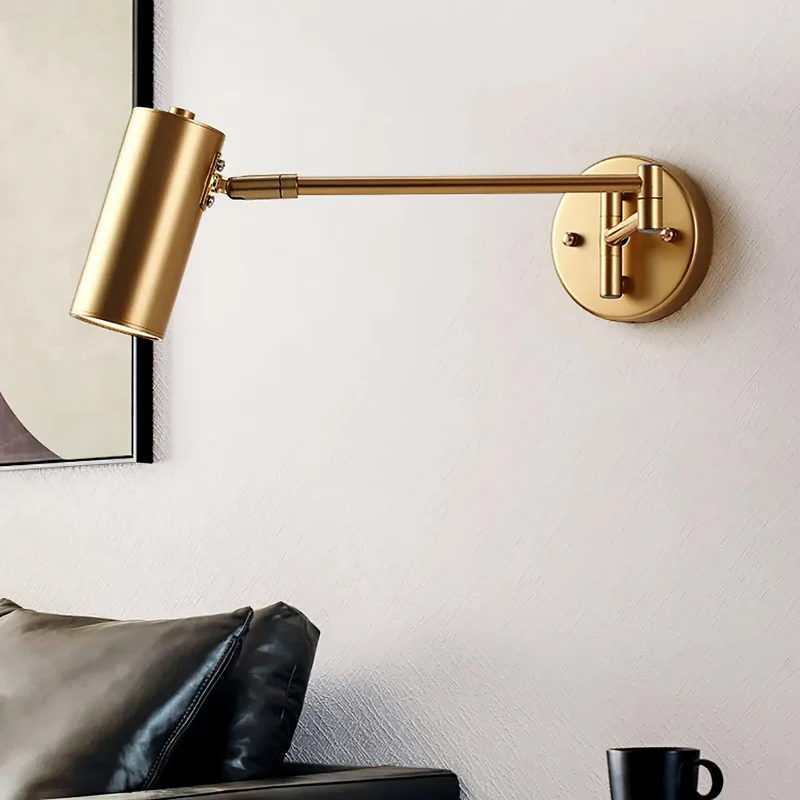 Verstelbare Wandlamp met Zwenkarm – Industrieel Metaal IJzer – 180° Draaibaar – Leeslamp Slaapkamer Nachtkastje | Sansoti
